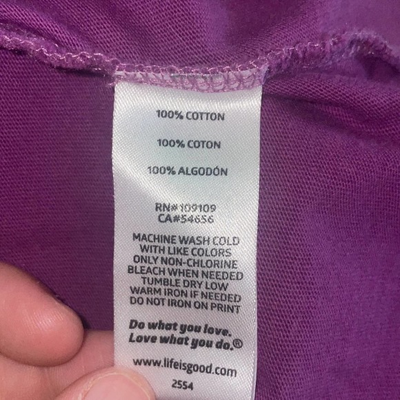 Life is Good ‘Eat Drink and Be Merry’ Long Sleeve Graphic Tee Size Small - Picture 5 of 6